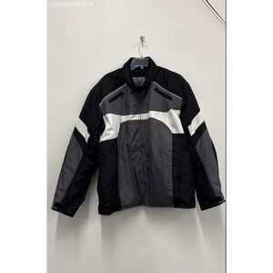 Bilt Gray Black White Men's Zip Out Lining Padded Motorcycle Jacket - Size 4XL‎